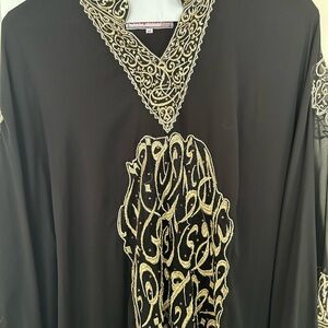 Elegant Black and Gold Embroidered Women's Top